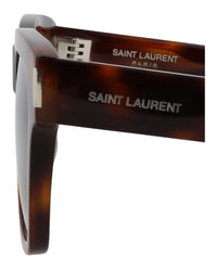 Saint Laurent Unisex Square/Rectangle Havana Havana Green Fashion Designer Eyewear