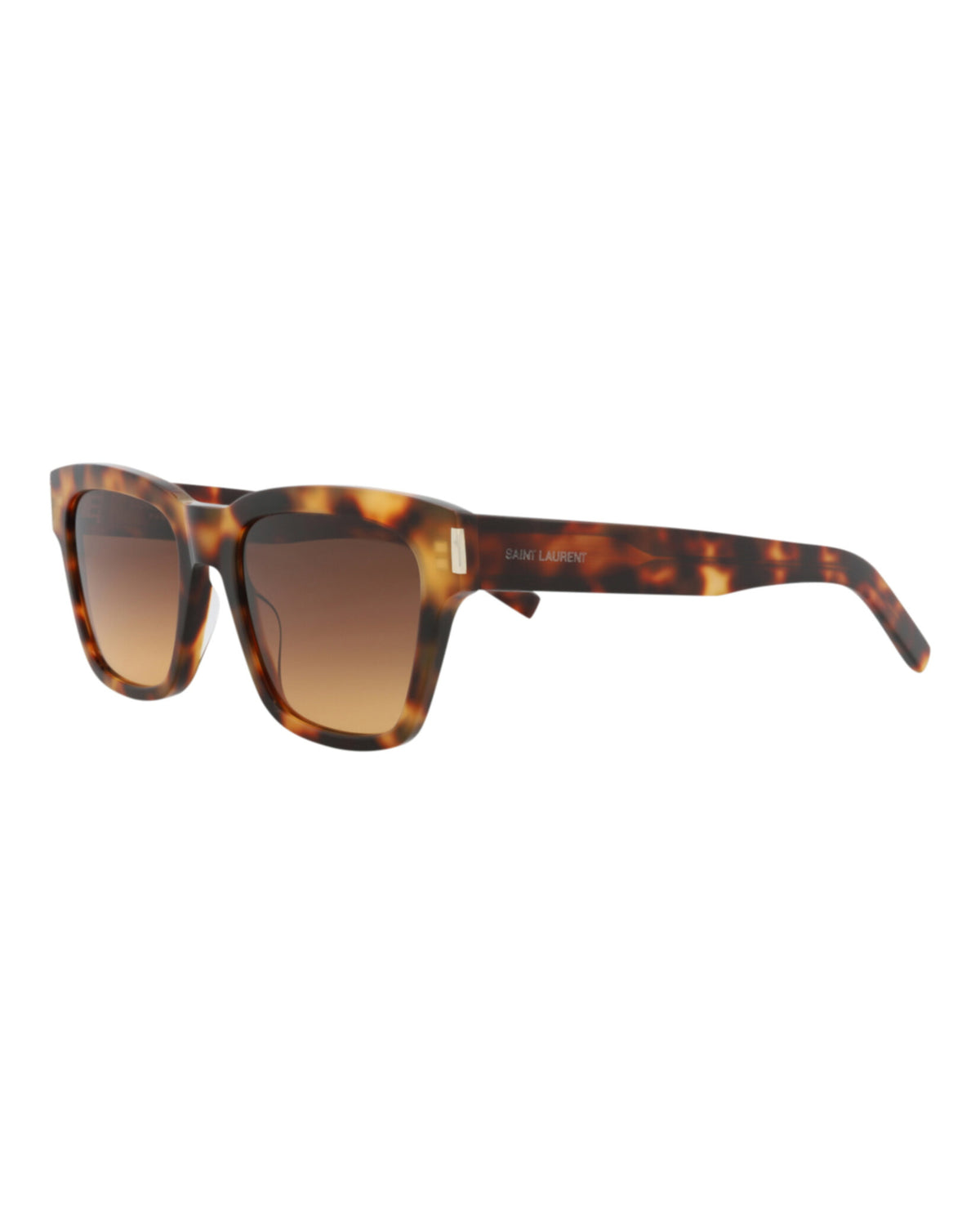 Saint Laurent Unisex Square/Rectangle Havana Havana Brown Fashion Designer Eyewear