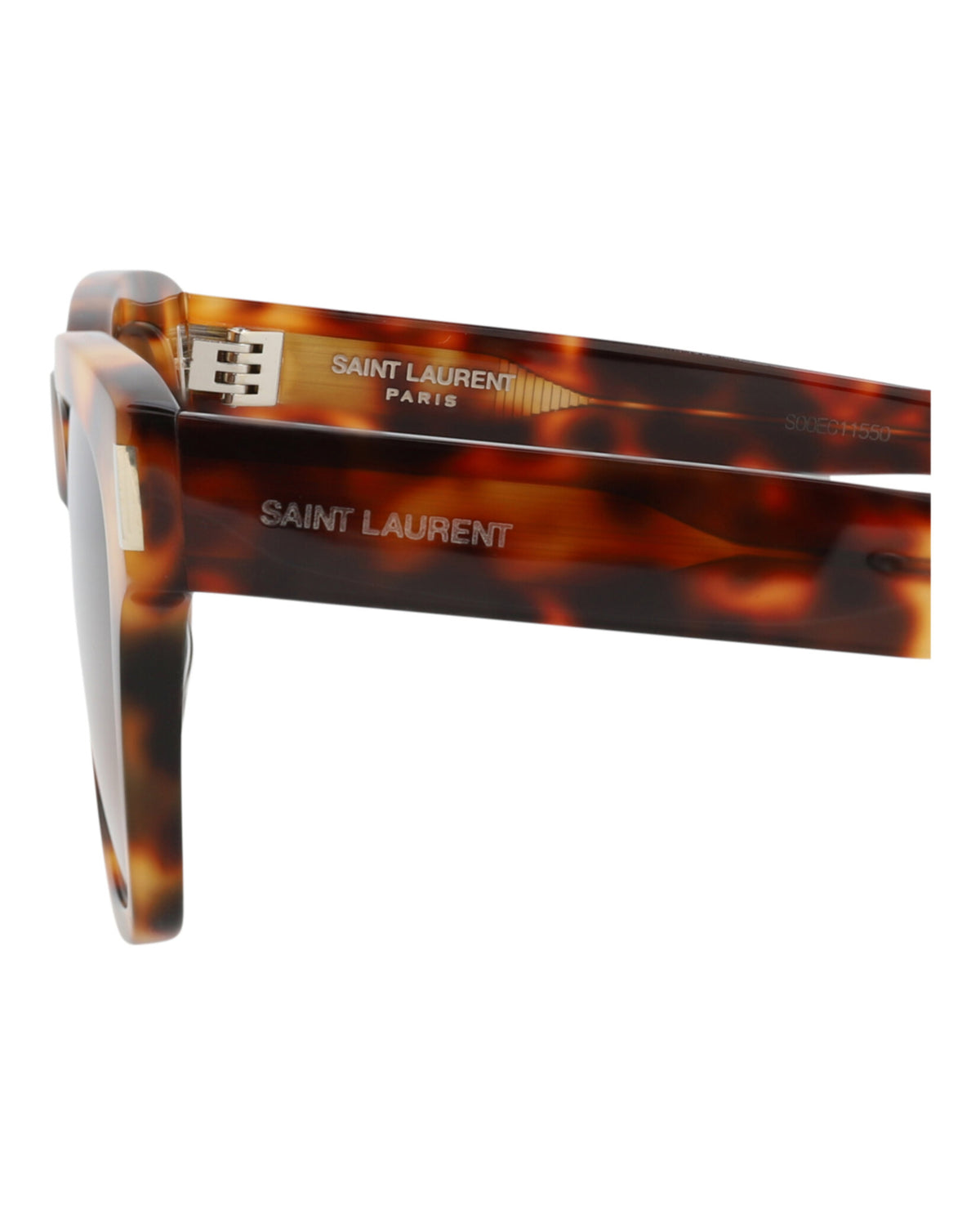 Saint Laurent Unisex Square/Rectangle Havana Havana Brown Fashion Designer Eyewear