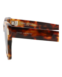 Saint Laurent Unisex Square/Rectangle Havana Havana Brown Fashion Designer Eyewear