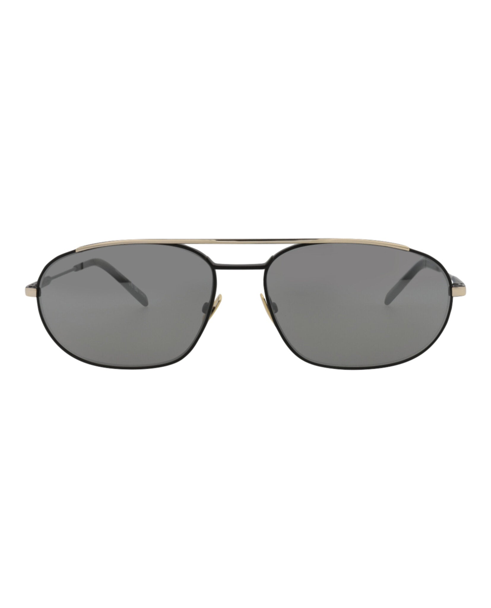 Saint Laurent Saint Laurent Mens Round/Oval Black Black Silver Fashion Designer Eyewear