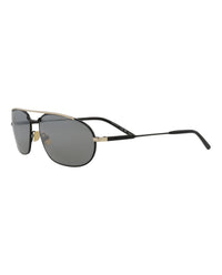 Saint Laurent Saint Laurent Mens Round/Oval Black Black Silver Fashion Designer Eyewear