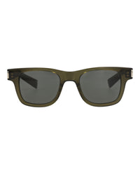 Saint Laurent Unisex Square/Rectangle Green Green Grey Fashion Designer Eyewear
