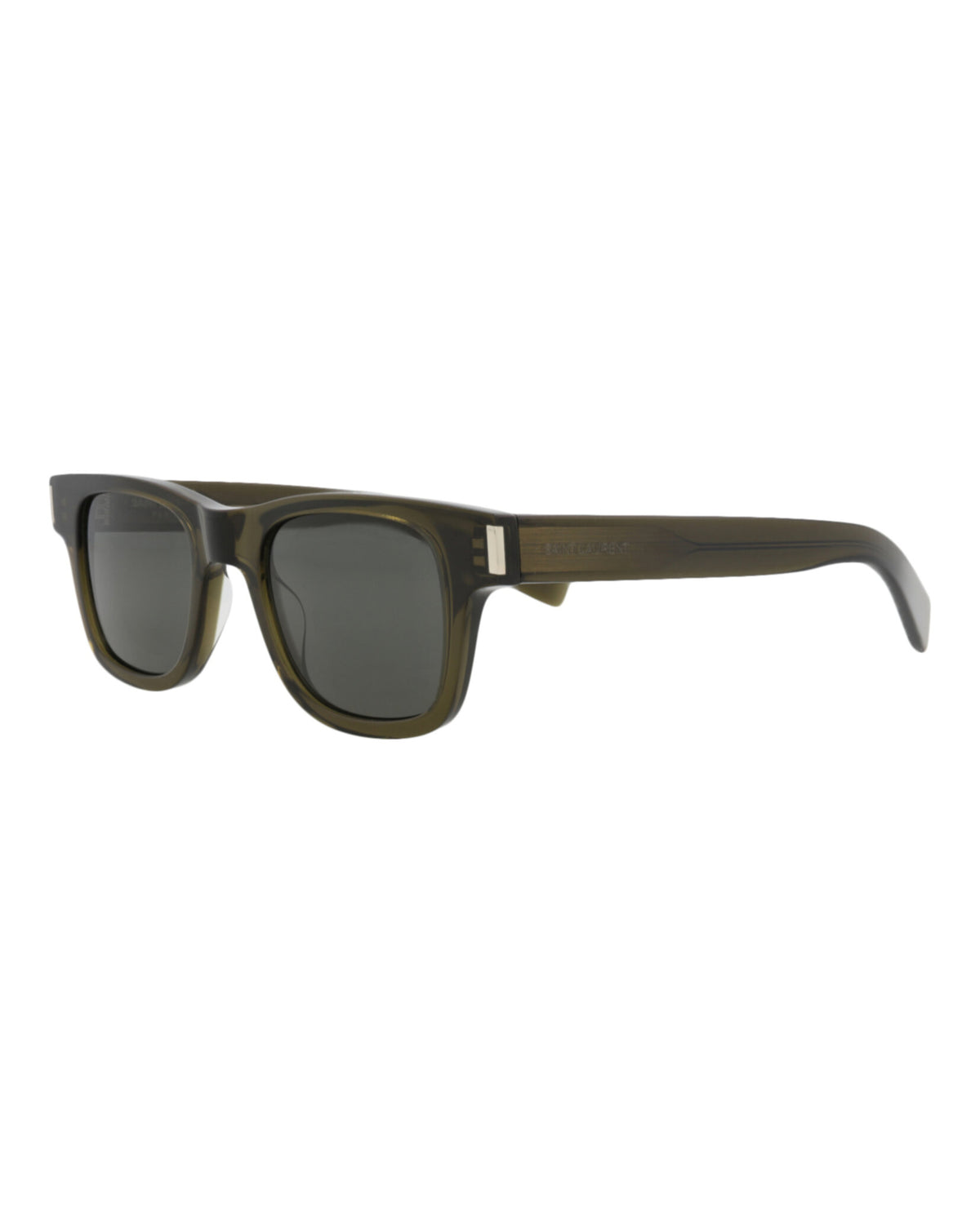 Saint Laurent Unisex Square/Rectangle Green Green Grey Fashion Designer Eyewear