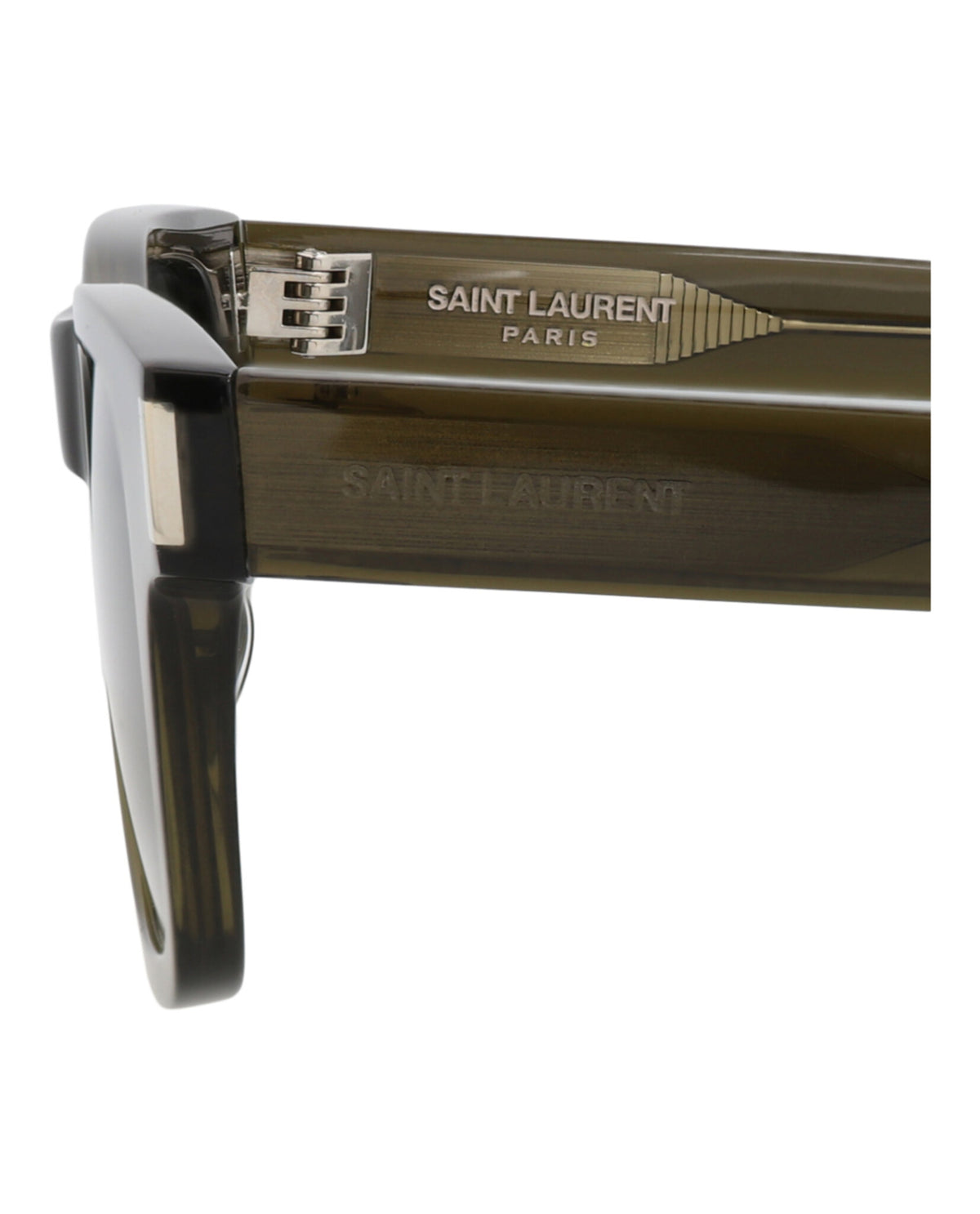 Saint Laurent Unisex Square/Rectangle Green Green Grey Fashion Designer Eyewear