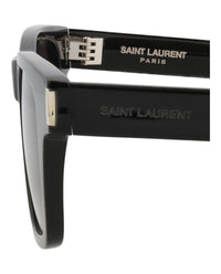 Saint Laurent Saint Laurent Unisex Square/Rectangle Black Black Black Fashion Designer Eyewear