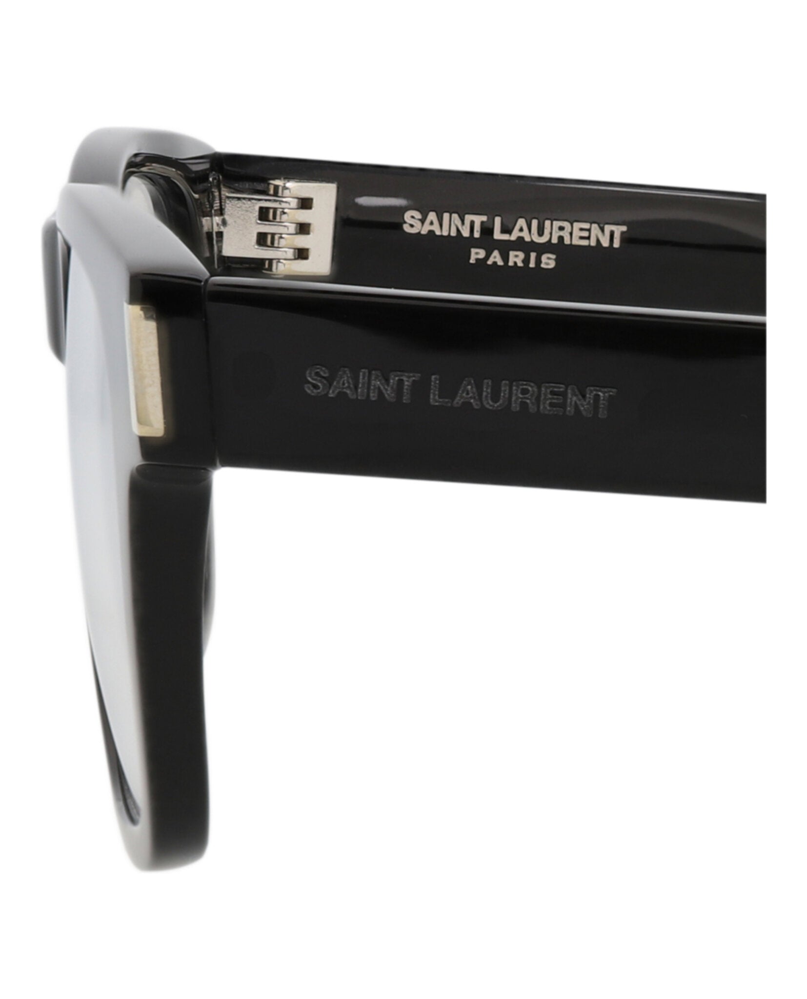 Saint Laurent Saint Laurent Unisex Square/Rectangle Black Black Transparent Fashion Designer Eyewear