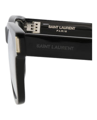 Saint Laurent Saint Laurent Unisex Square/Rectangle Black Black Transparent Fashion Designer Eyewear
