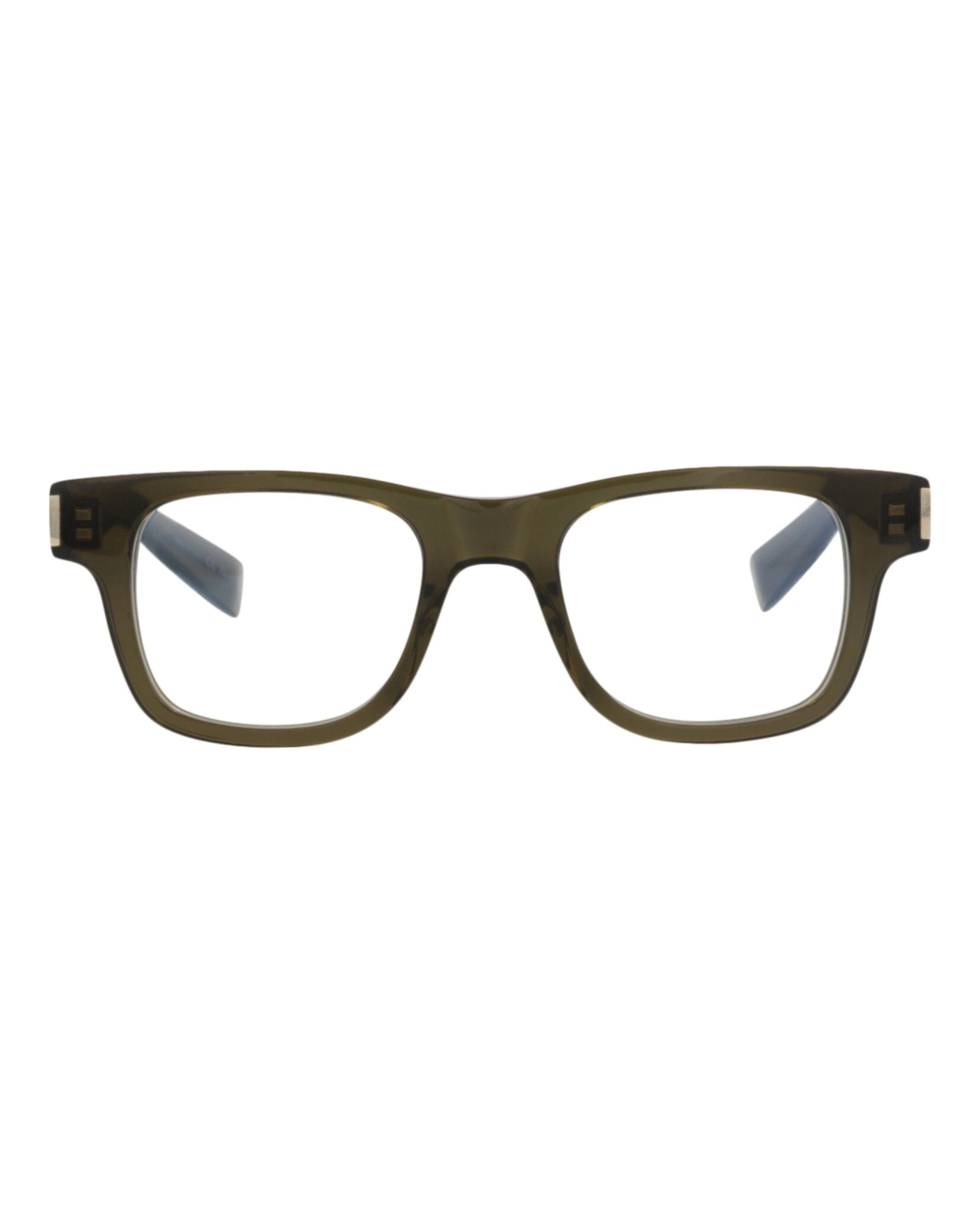 Saint Laurent Saint Laurent Unisex Square/Rectangle Green Green Transparent Fashion Designer Eyewear