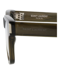 Saint Laurent Saint Laurent Unisex Square/Rectangle Green Green Transparent Fashion Designer Eyewear