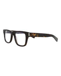 Saint Laurent Saint Laurent Unisex Square/Rectangle Havana Havana Transparent Fashion Designer Eyewear