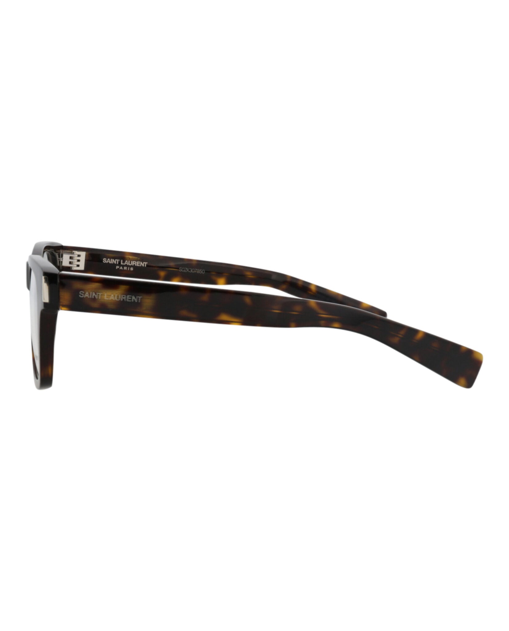 Saint Laurent Saint Laurent Unisex Square/Rectangle Havana Havana Transparent Fashion Designer Eyewear