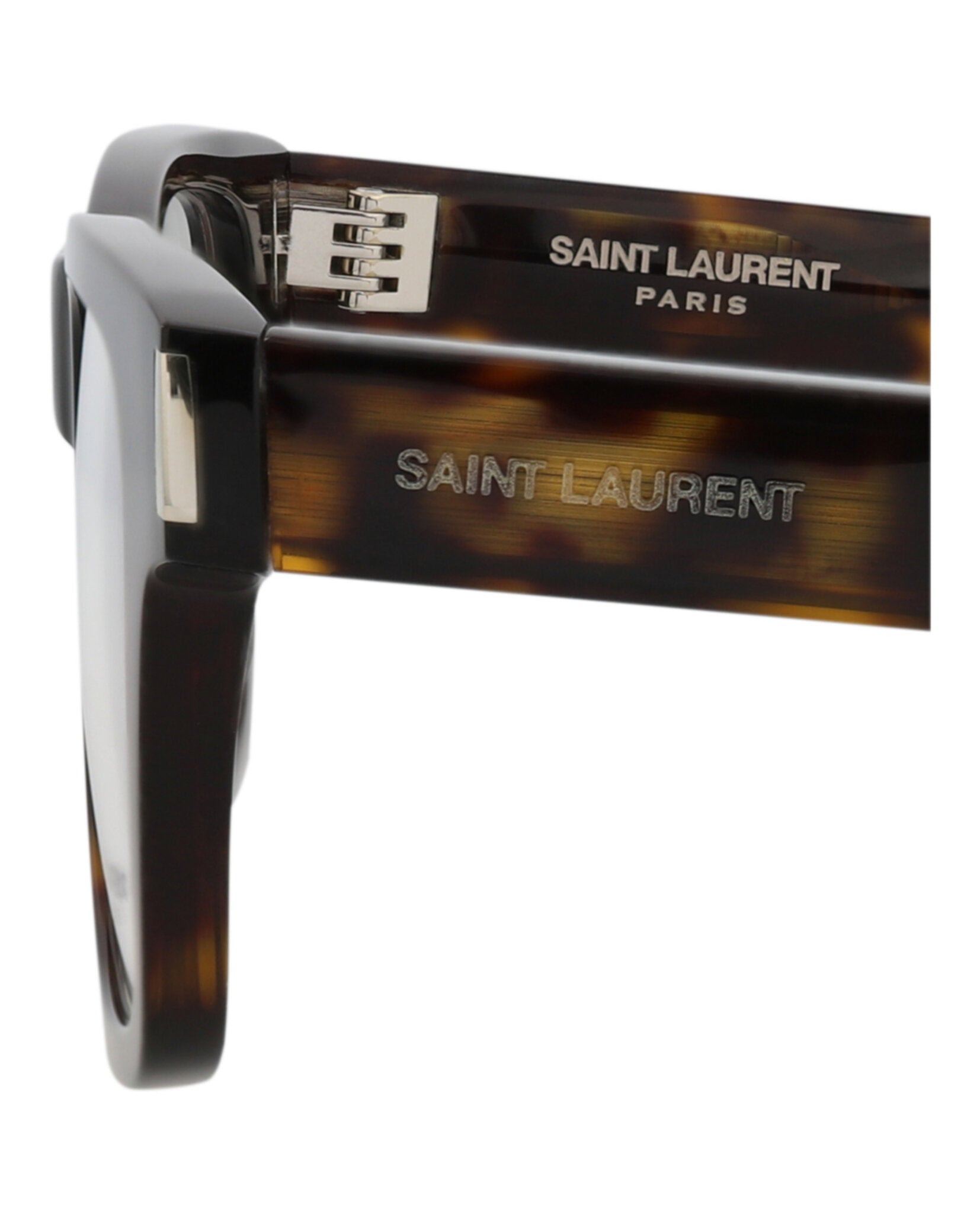 Saint Laurent Saint Laurent Unisex Square/Rectangle Havana Havana Transparent Fashion Designer Eyewear