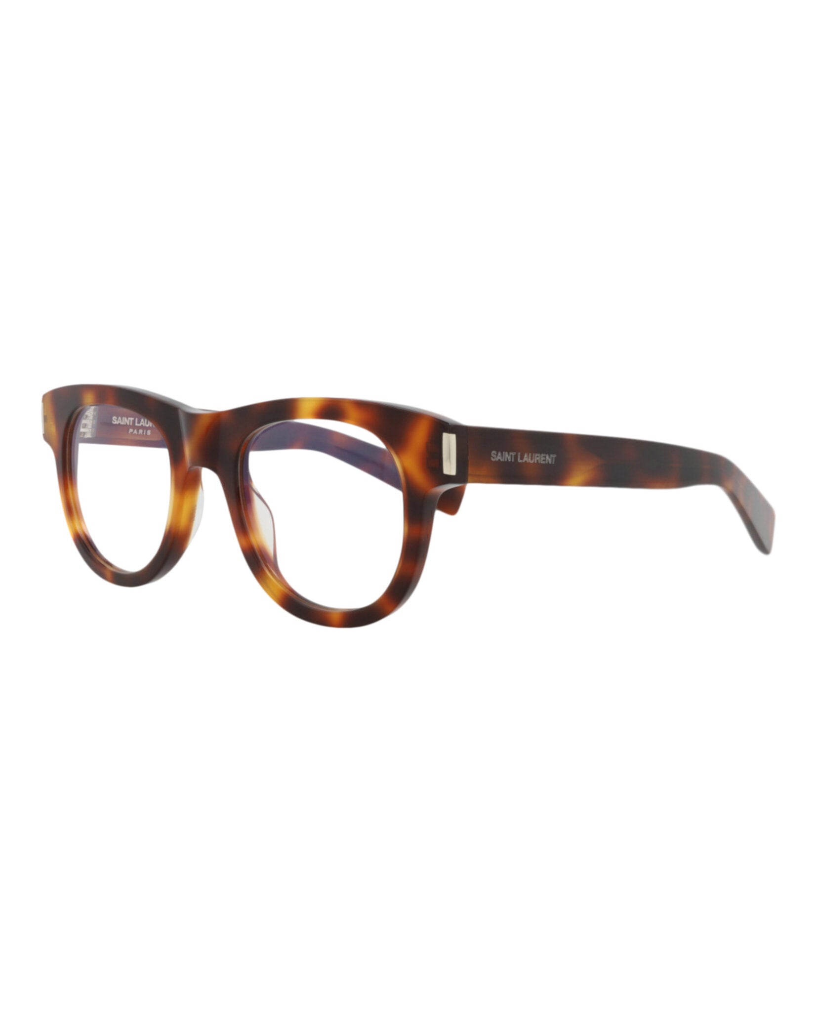 Saint Laurent Unisex Round/Oval Havana Havana Transparent Fashion Designer Eyewear