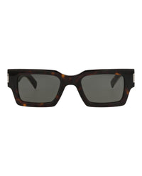 Saint Laurent Saint Laurent Unisex Square/Rectangle Havana Crystal Grey Fashion Designer Eyewear