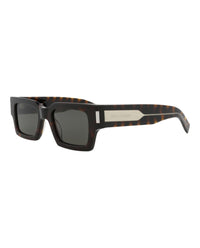 Saint Laurent Saint Laurent Unisex Square/Rectangle Havana Crystal Grey Fashion Designer Eyewear