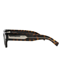 Saint Laurent Saint Laurent Unisex Square/Rectangle Havana Crystal Grey Fashion Designer Eyewear