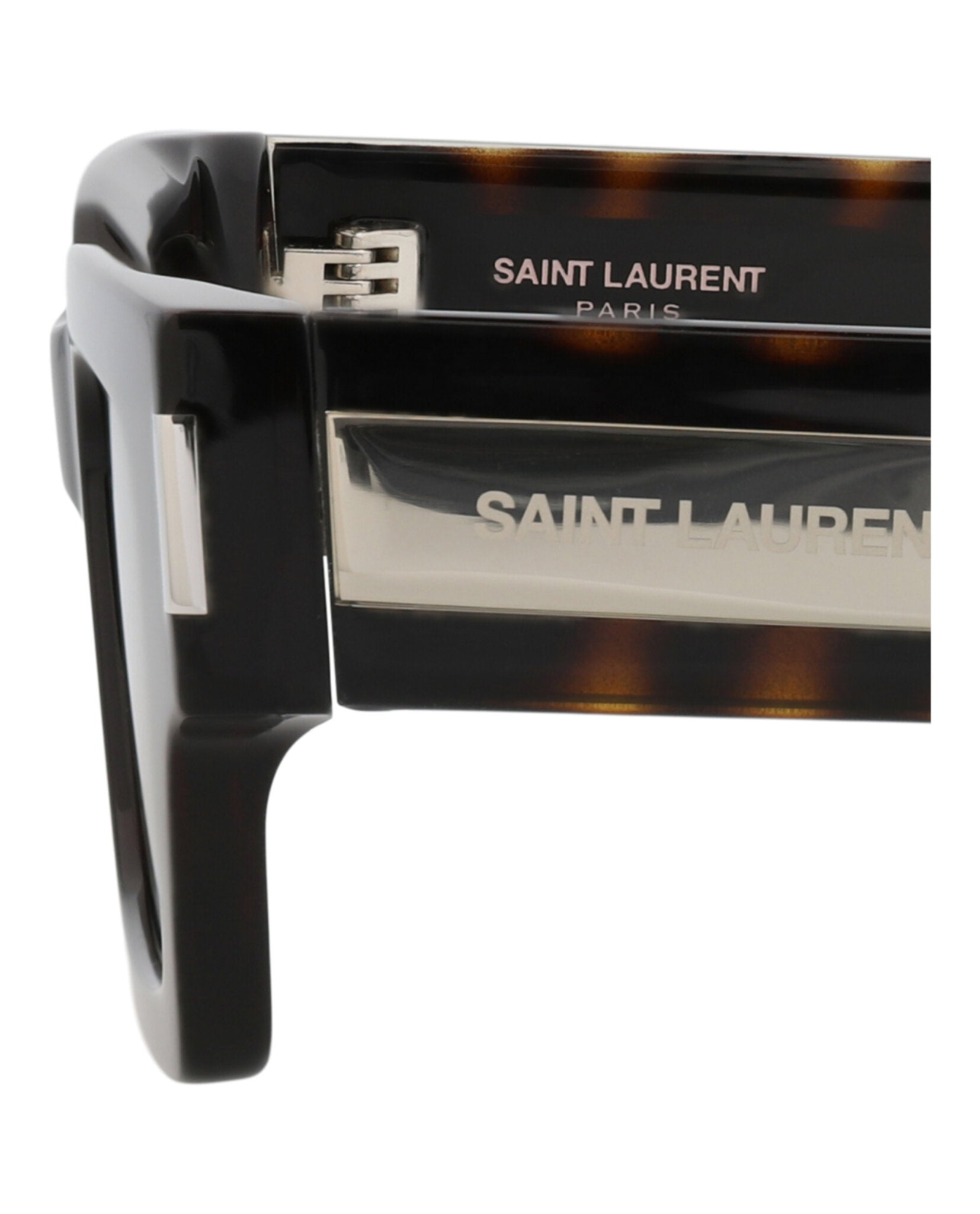 Saint Laurent Saint Laurent Unisex Square/Rectangle Havana Crystal Grey Fashion Designer Eyewear