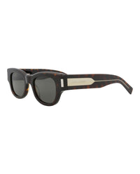 Saint Laurent Saint Laurent Womens Cat Eye Havana Crystal Grey Fashion Designer Eyewear