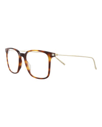 Saint Laurent Womens Square/Rectangle Havana Gold Transparent Fashion Designer Eyewear