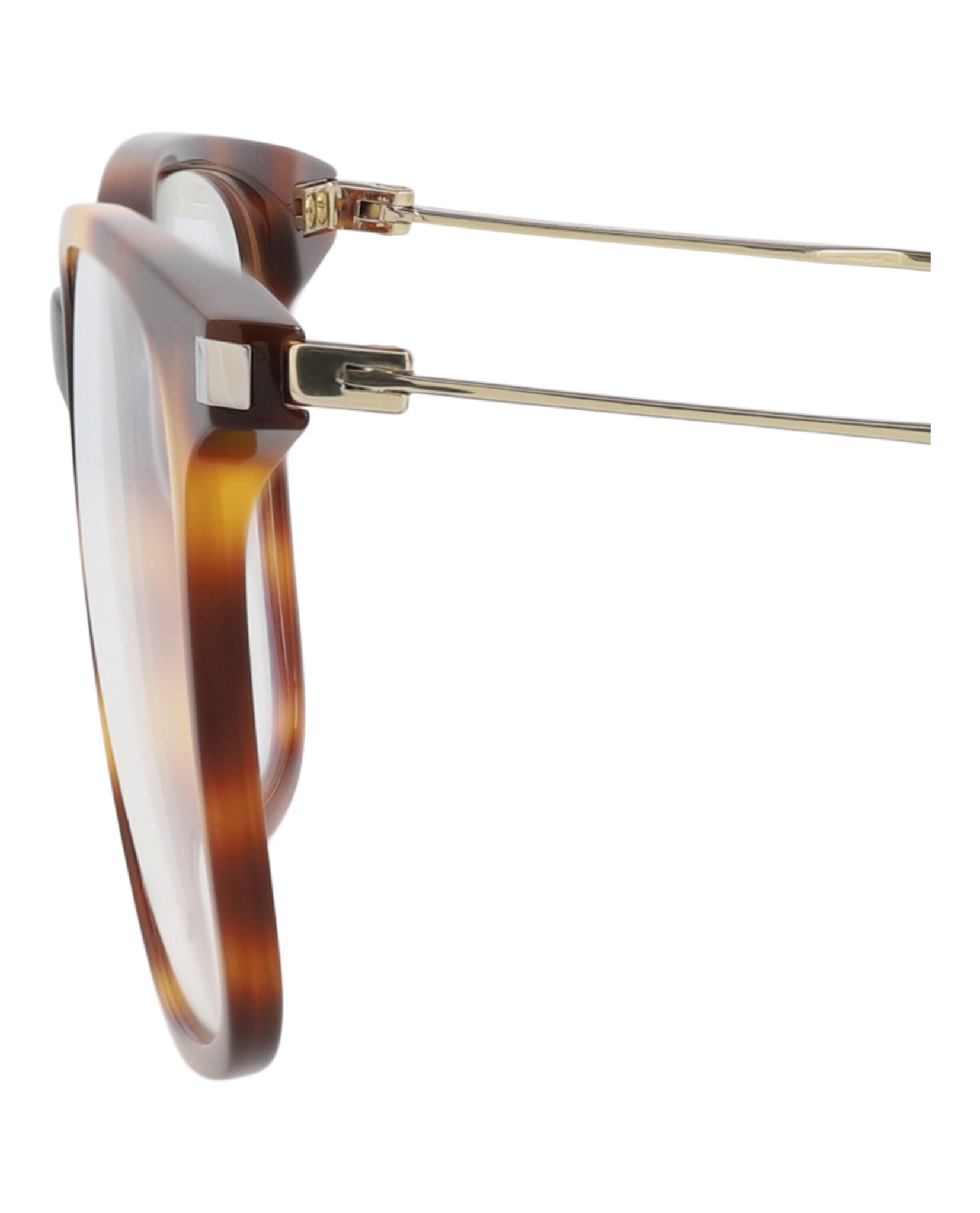 Saint Laurent Womens Square/Rectangle Havana Gold Transparent Fashion Designer Eyewear