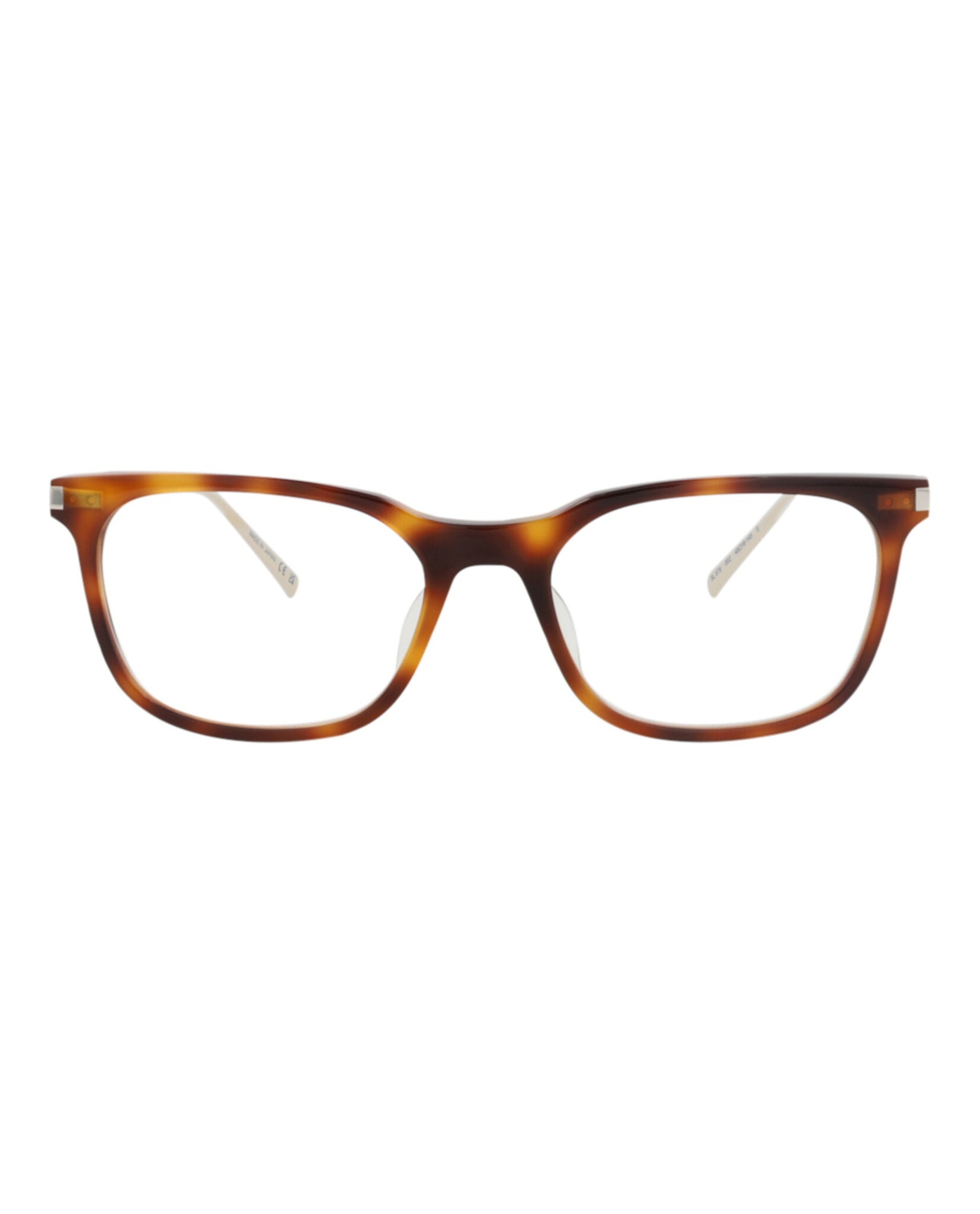 Saint Laurent Womens Square/Rectangle Havana Gold Transparent Fashion Designer Eyewear