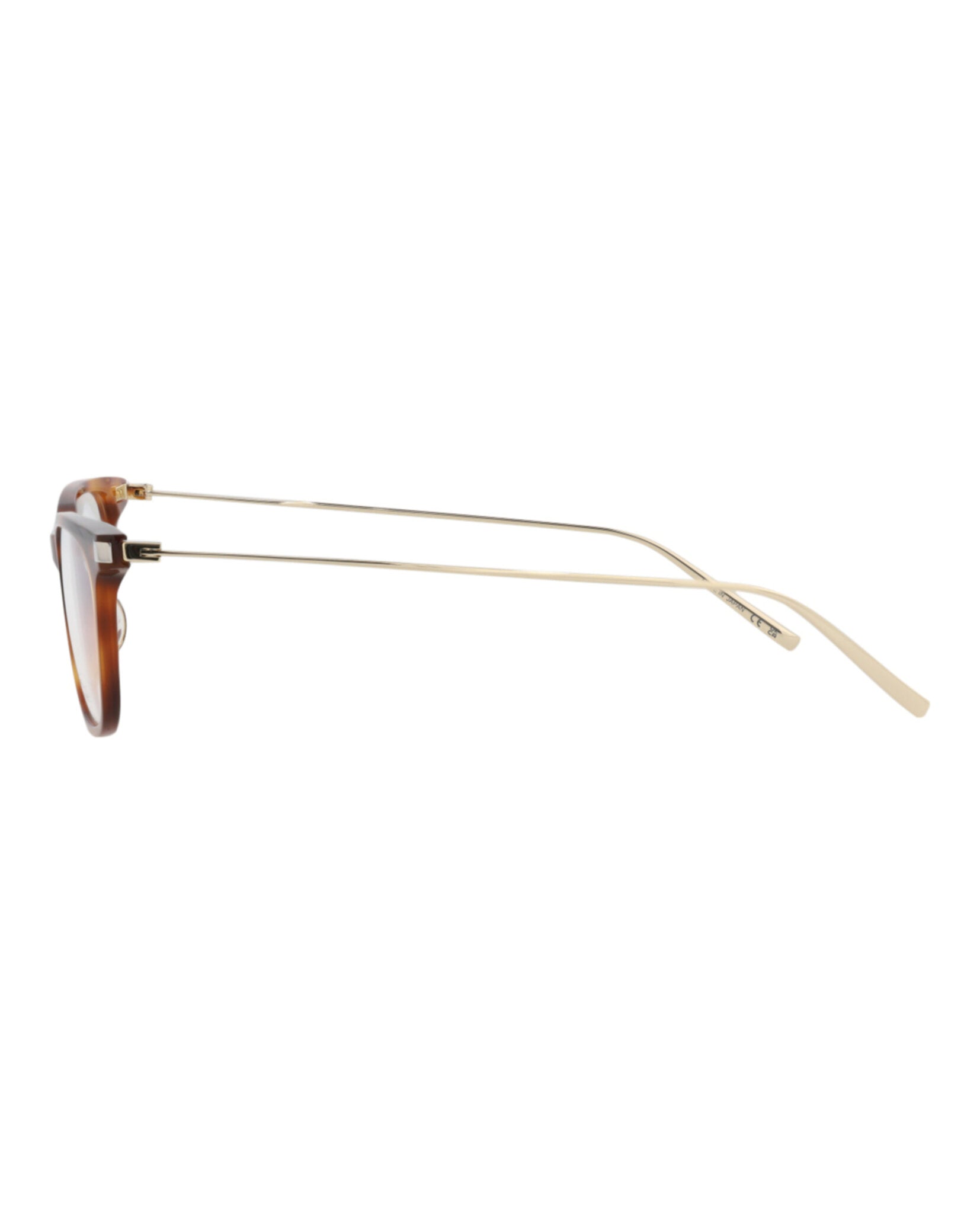 Saint Laurent Womens Square/Rectangle Havana Gold Transparent Fashion Designer Eyewear