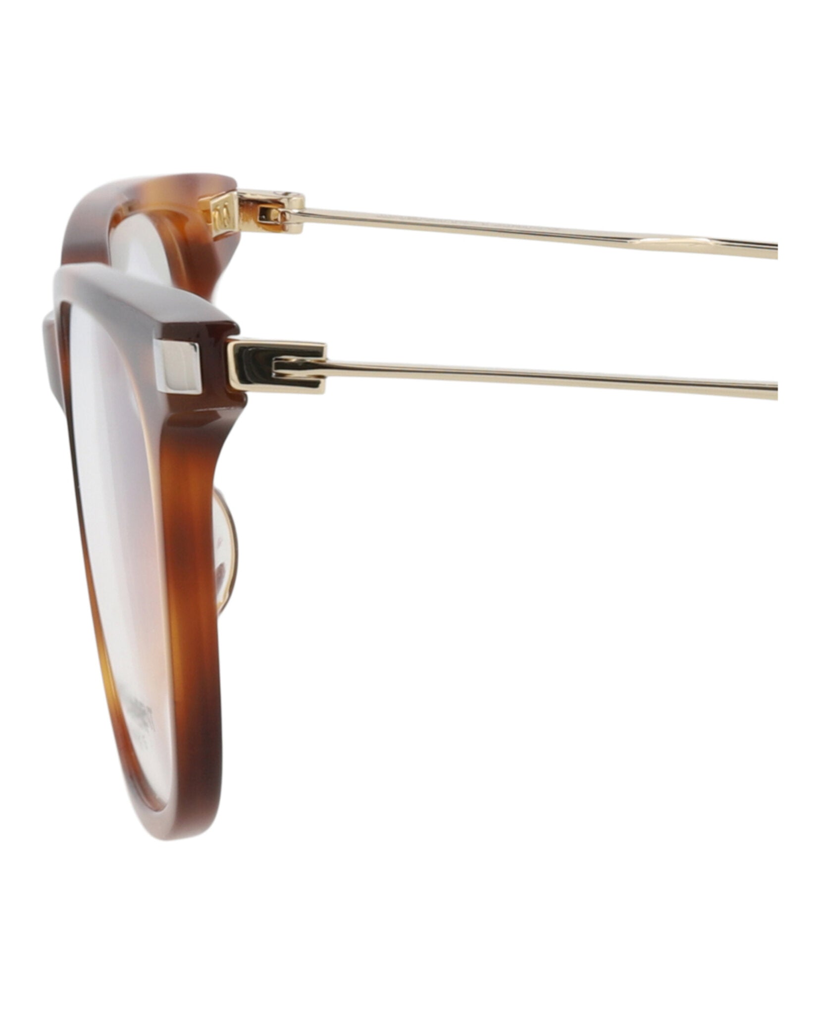 Saint Laurent Womens Square/Rectangle Havana Gold Transparent Fashion Designer Eyewear