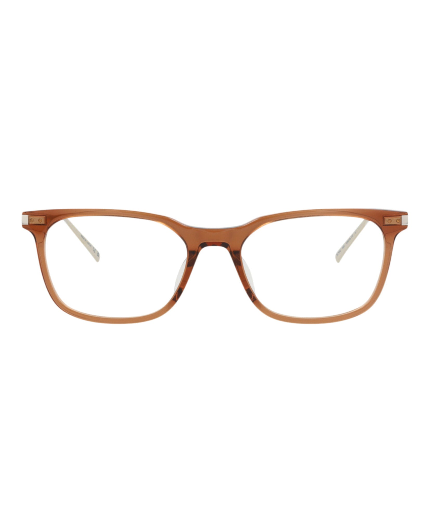 Saint Laurent Saint Laurent Womens Square/Rectangle Brown Gold Transparent Fashion Designer Eyewear
