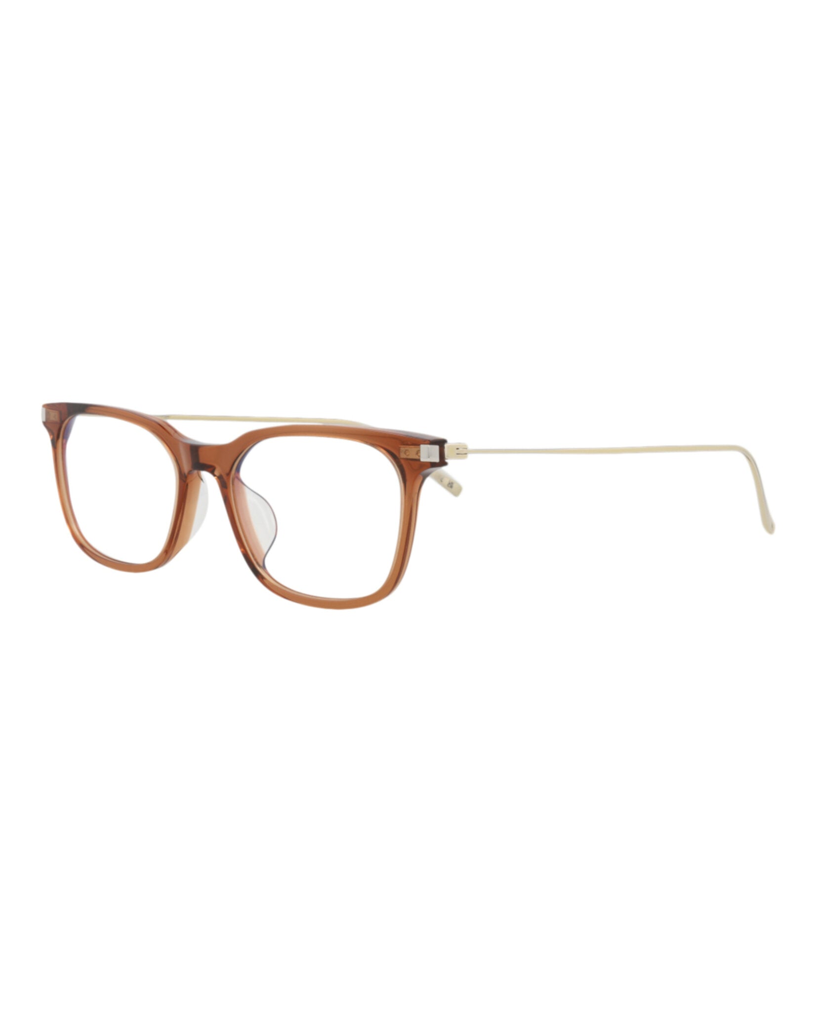 Saint Laurent Saint Laurent Womens Square/Rectangle Brown Gold Transparent Fashion Designer Eyewear
