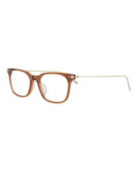 Saint Laurent Saint Laurent Womens Square/Rectangle Brown Gold Transparent Fashion Designer Eyewear