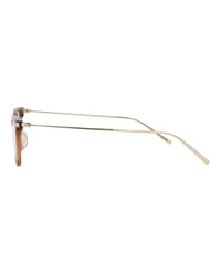 Saint Laurent Saint Laurent Womens Square/Rectangle Brown Gold Transparent Fashion Designer Eyewear