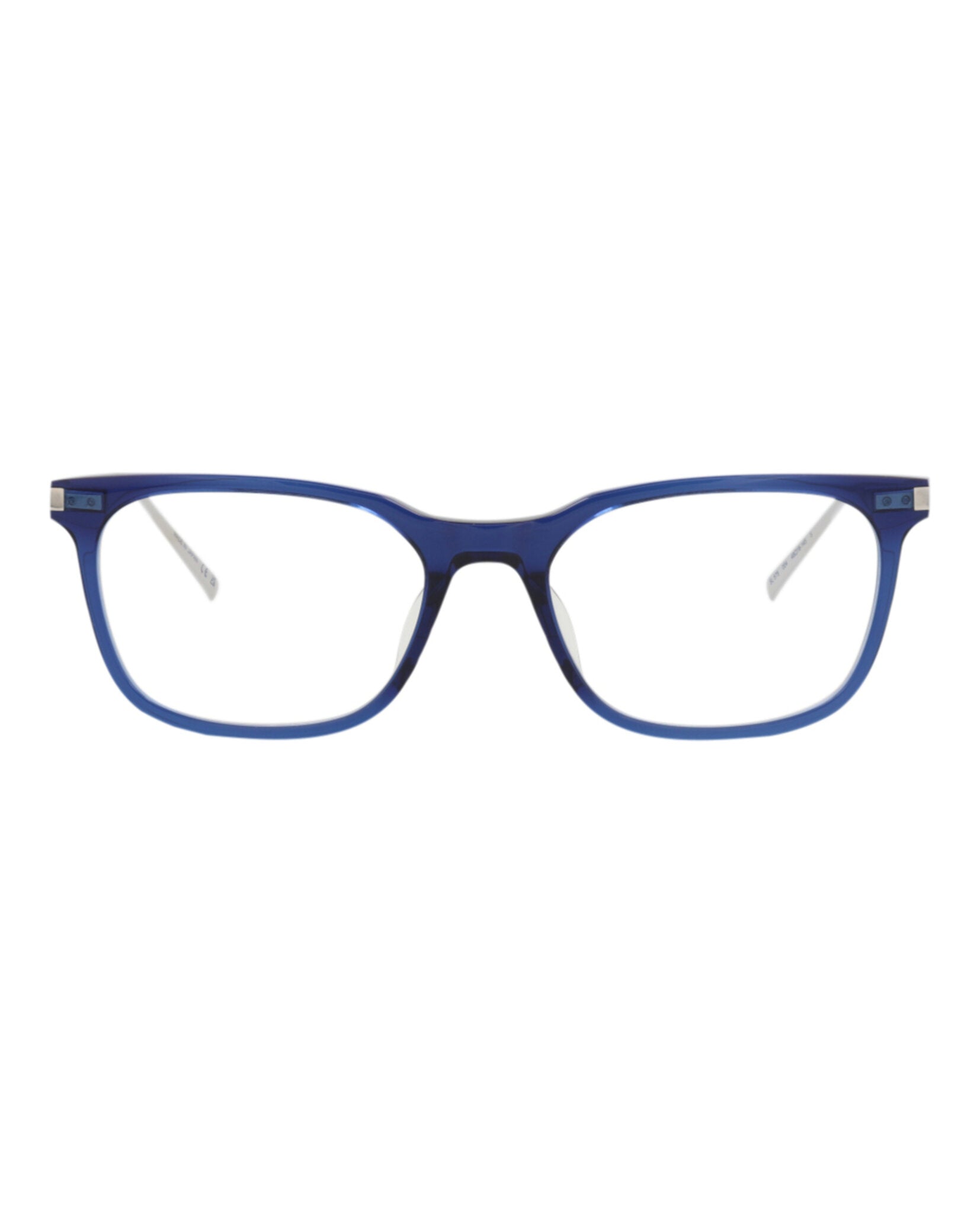 Saint Laurent Saint Laurent Womens Square/Rectangle Blue Silver Transparent Fashion Designer Eyewear