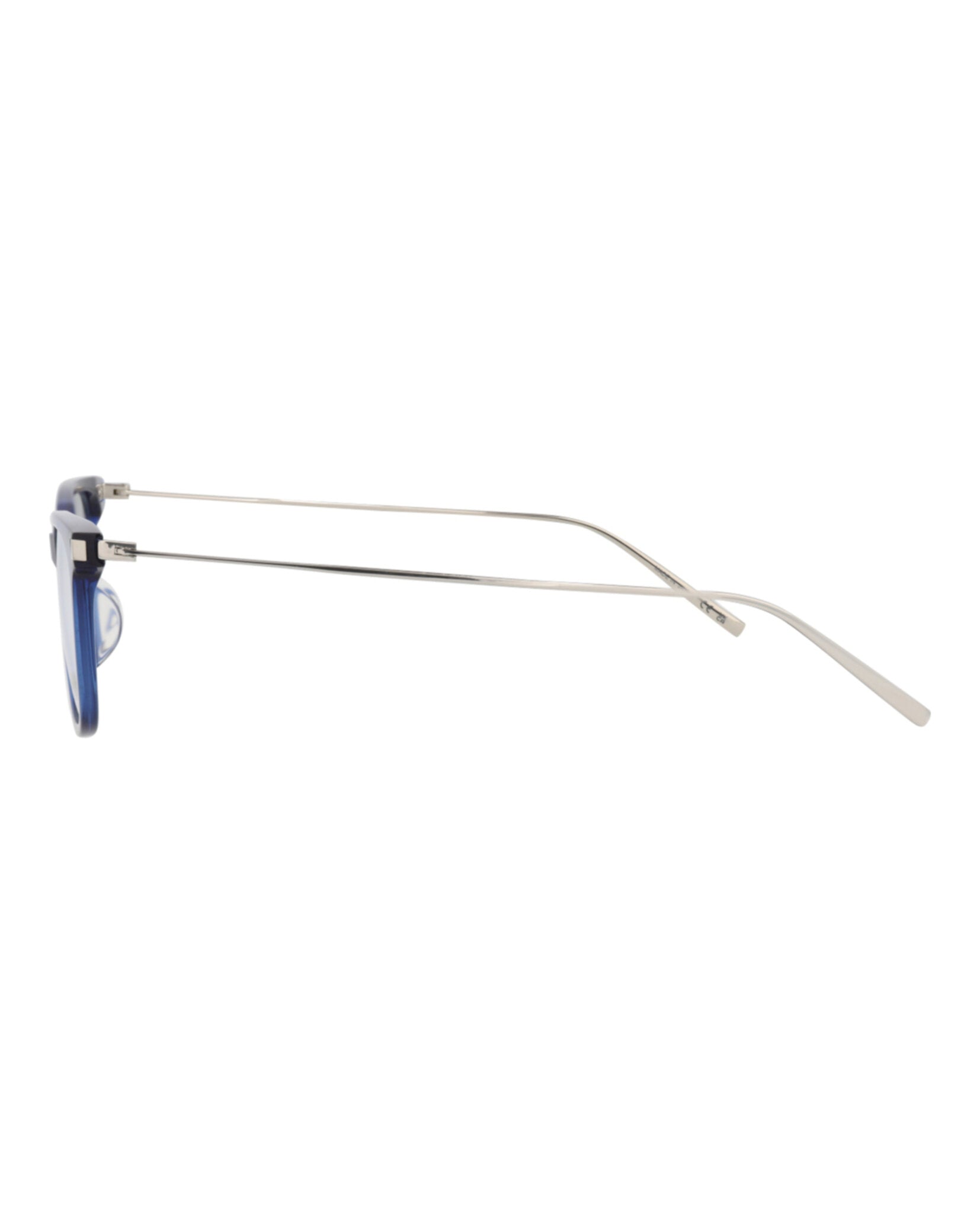 Saint Laurent Saint Laurent Womens Square/Rectangle Blue Silver Transparent Fashion Designer Eyewear