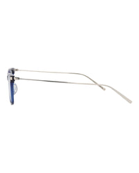 Saint Laurent Saint Laurent Womens Square/Rectangle Blue Silver Transparent Fashion Designer Eyewear