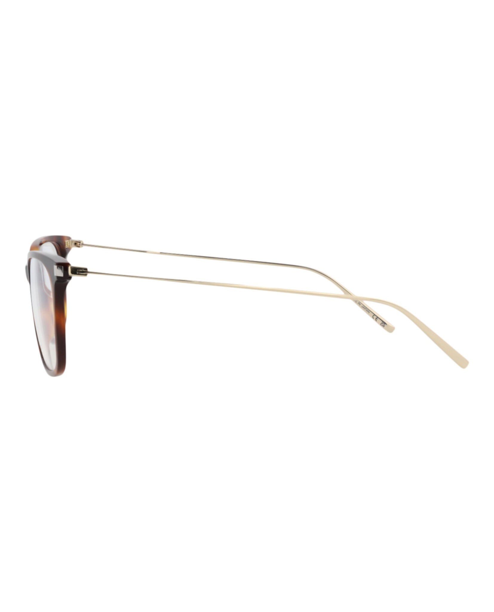 Saint Laurent Womens Square/Rectangle Havana Gold Transparent Fashion Designer Eyewear