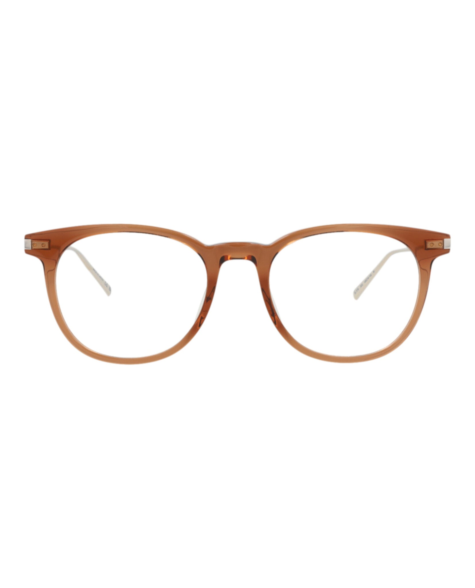 Saint Laurent Saint Laurent Mens Round/Oval Brown Gold Transparent Fashion Designer Eyewear