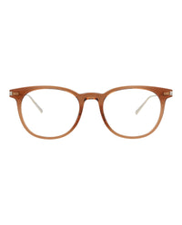 Saint Laurent Saint Laurent Mens Round/Oval Brown Gold Transparent Fashion Designer Eyewear