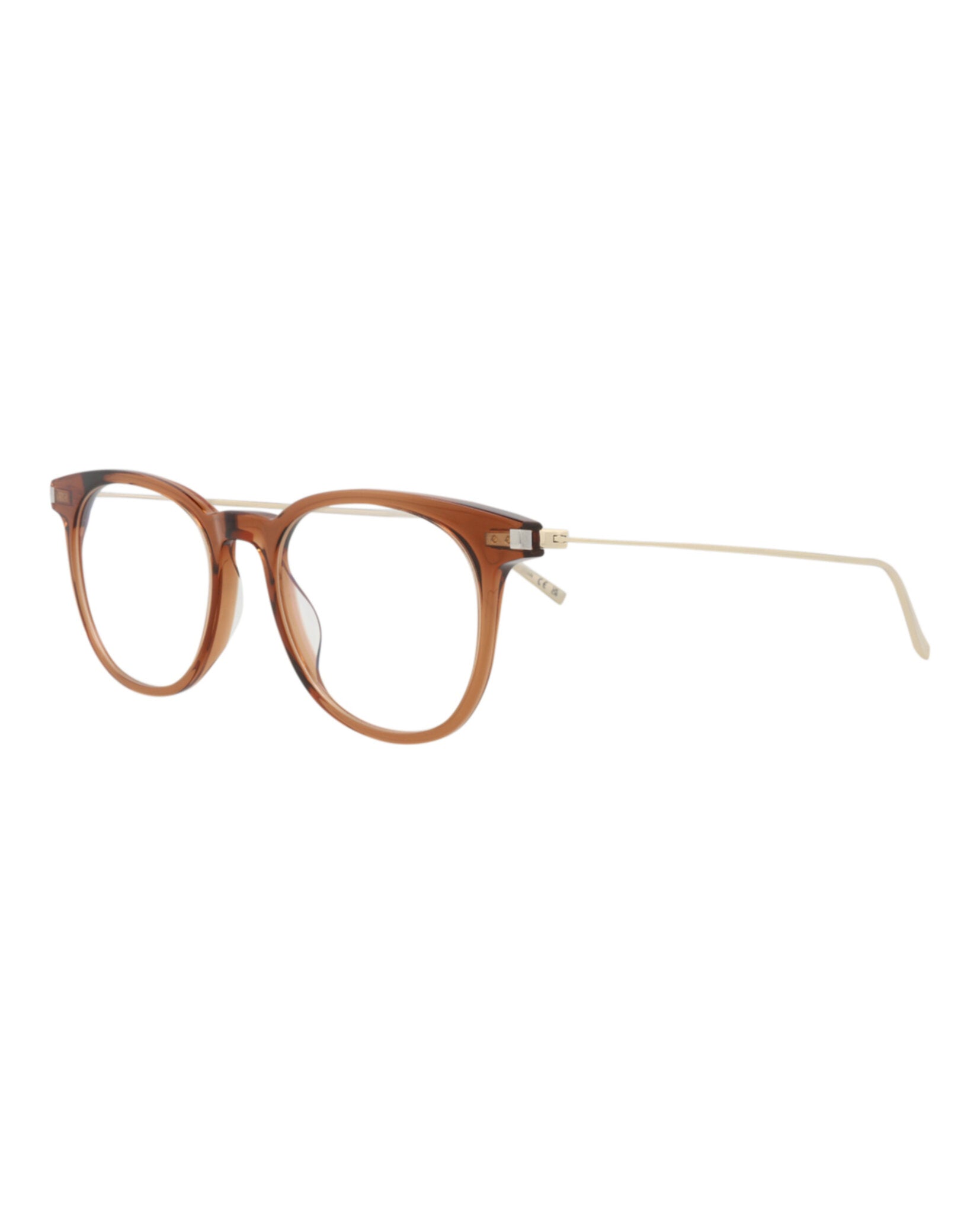 Saint Laurent Saint Laurent Mens Round/Oval Brown Gold Transparent Fashion Designer Eyewear