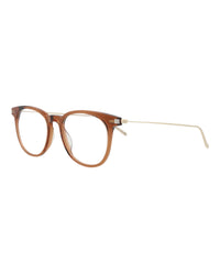 Saint Laurent Saint Laurent Mens Round/Oval Brown Gold Transparent Fashion Designer Eyewear
