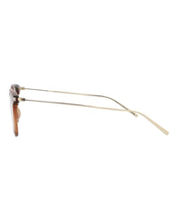 Saint Laurent Saint Laurent Mens Round/Oval Brown Gold Transparent Fashion Designer Eyewear