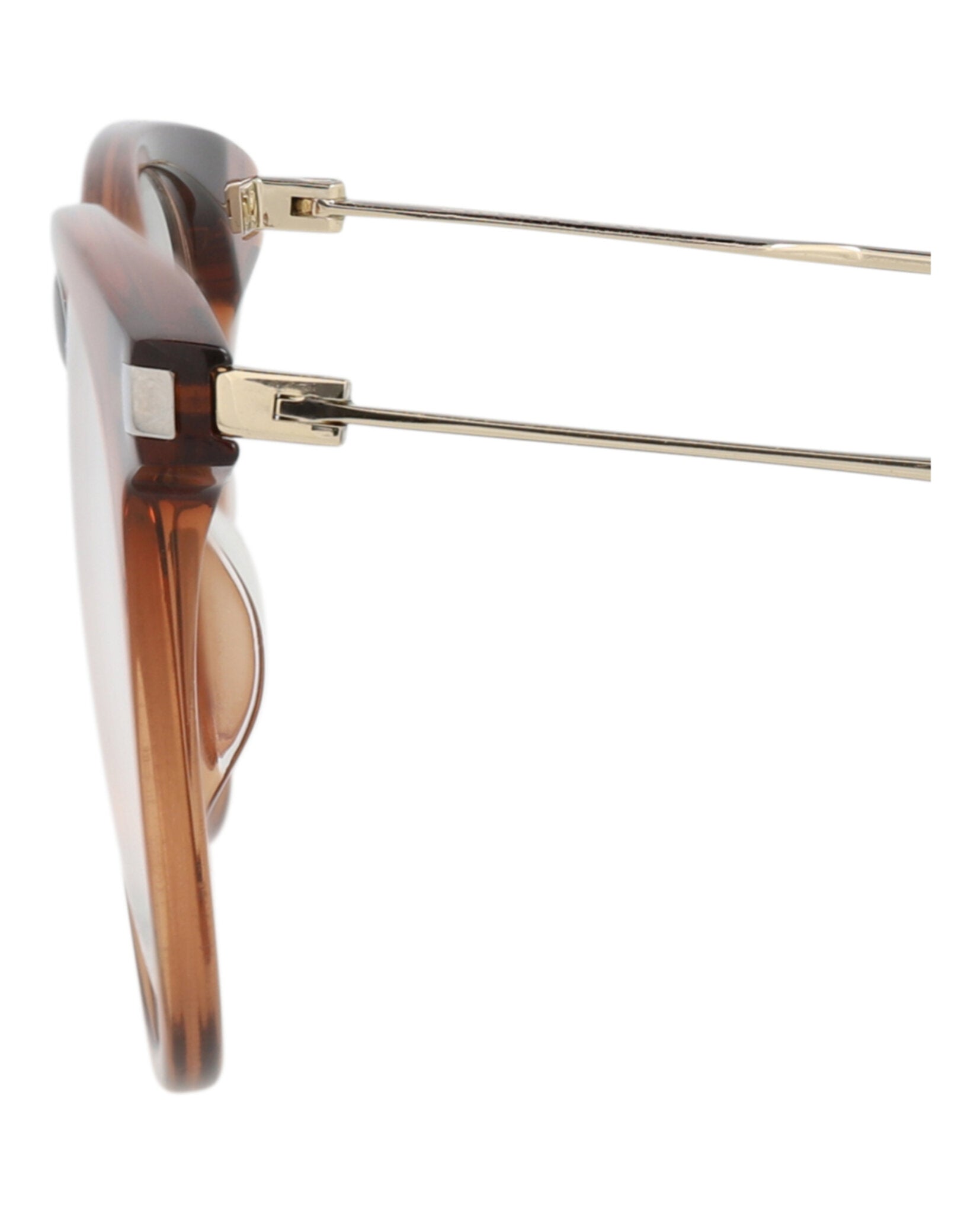 Saint Laurent Saint Laurent Mens Round/Oval Brown Gold Transparent Fashion Designer Eyewear