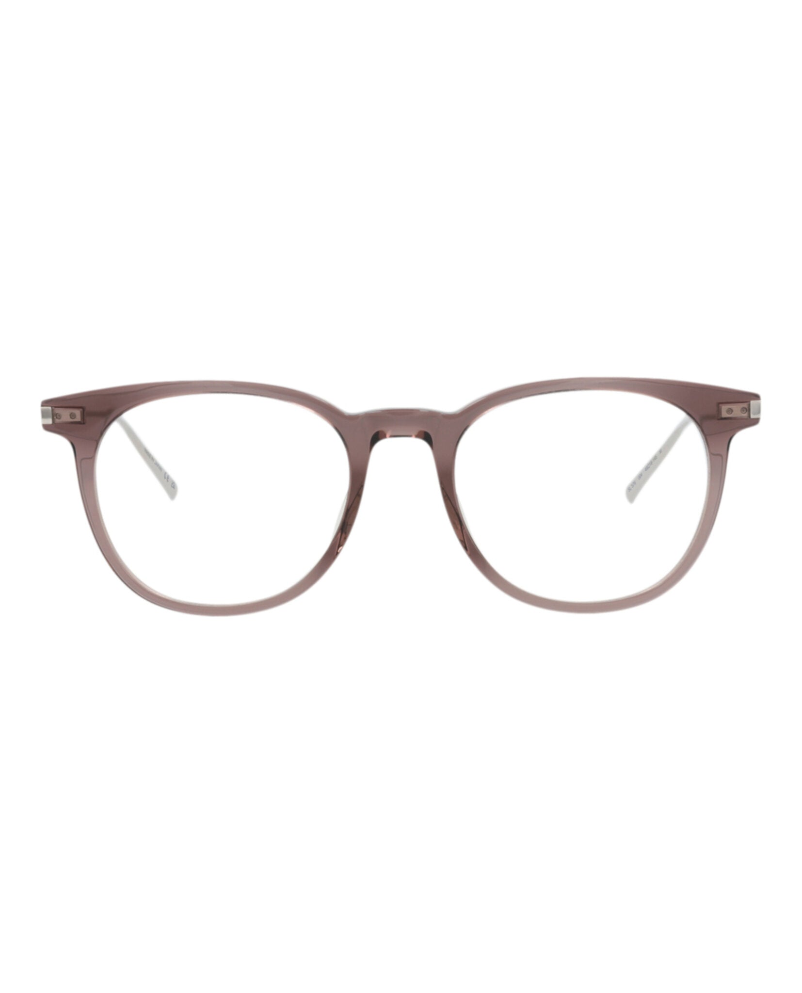 Saint Laurent Saint Laurent Mens Round/Oval Brown Silver Transparent Fashion Designer Eyewear