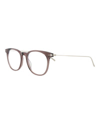 Saint Laurent Saint Laurent Mens Round/Oval Brown Silver Transparent Fashion Designer Eyewear