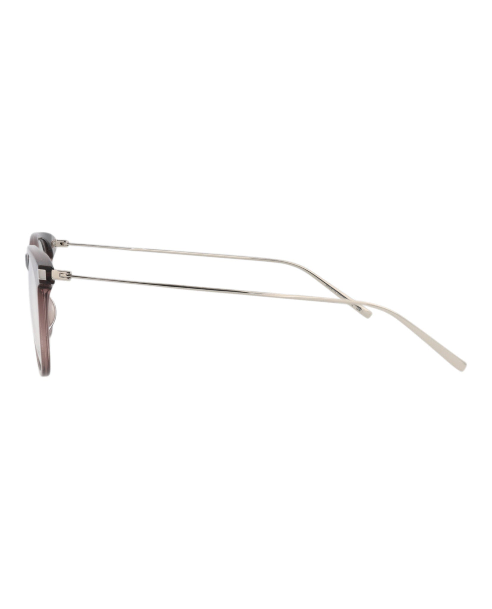 Saint Laurent Saint Laurent Mens Round/Oval Brown Silver Transparent Fashion Designer Eyewear
