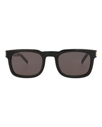 Saint Laurent Saint Laurent Unisex Square/Rectangle Black Silver Black Fashion Designer Eyewear