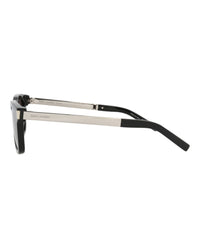 Saint Laurent Saint Laurent Unisex Square/Rectangle Black Silver Black Fashion Designer Eyewear
