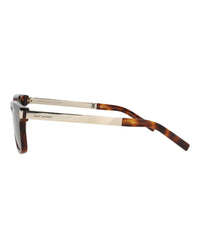 Saint Laurent Saint Laurent Unisex Square/Rectangle Havana Gold Green Fashion Designer Eyewear
