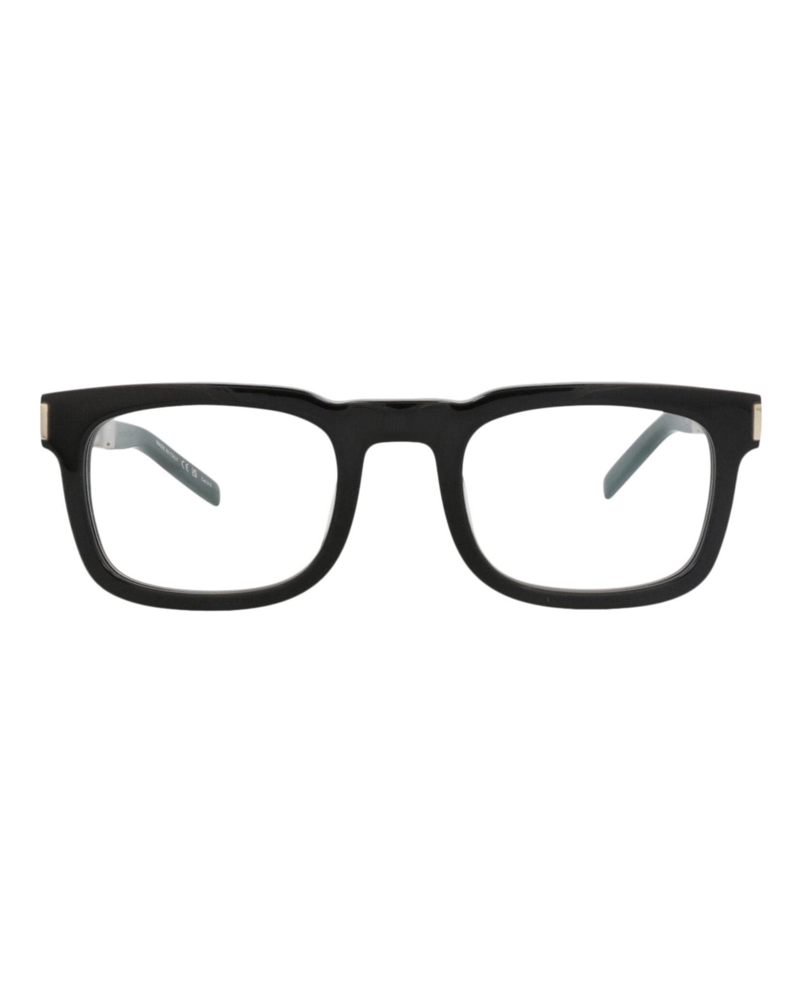 Saint Laurent Saint Laurent Unisex Square/Rectangle Black Silver Transparent Fashion Designer Eyewear