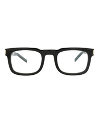 Saint Laurent Saint Laurent Unisex Square/Rectangle Black Silver Transparent Fashion Designer Eyewear